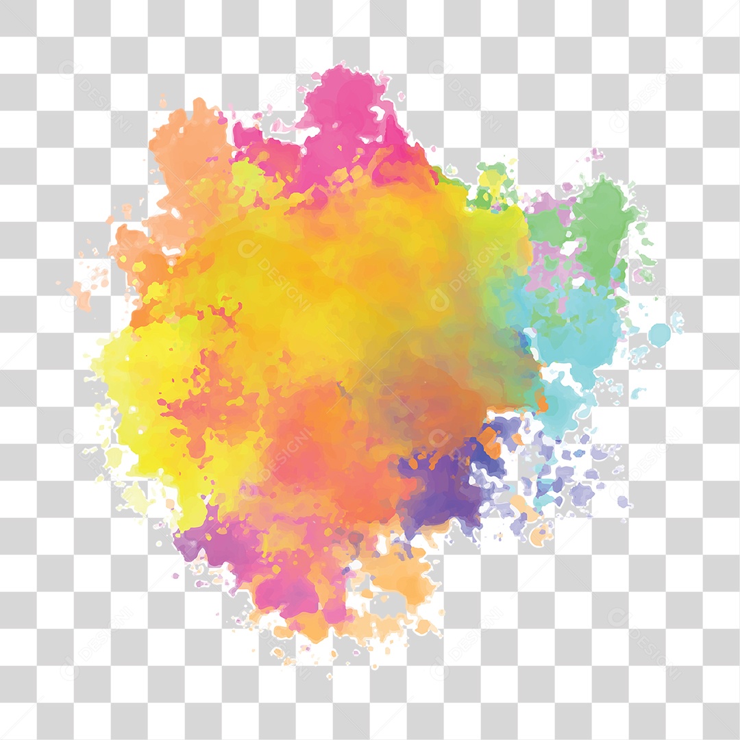 Splash de Tintas Cores Formas PNG Transparente