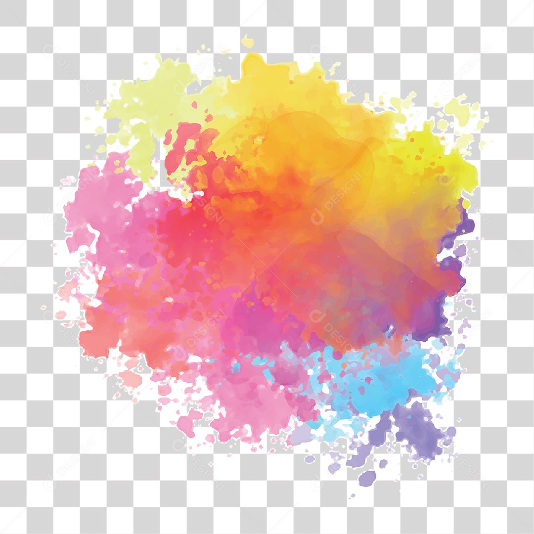 Splash de Tintas Cores Formas PNG Transparente