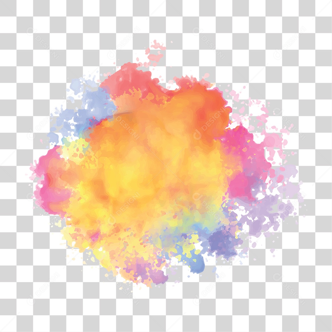 Splash de Tintas Cores Formas PNG Transparente