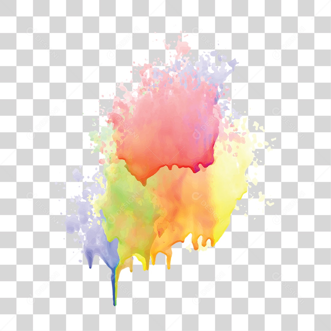 Splash de Tintas Cores Formas PNG Transparente