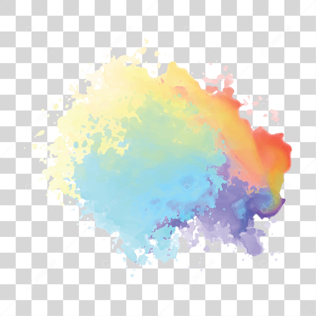 Splash de Tintas Cores Formas PNG Transparente