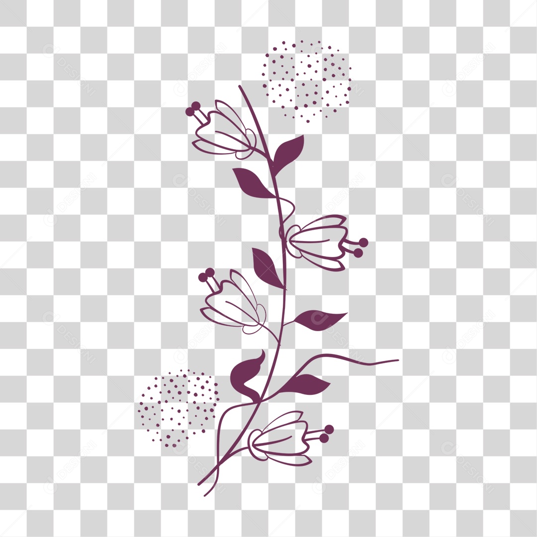 Galhos Plantas Folhas Flores PNG Transparente