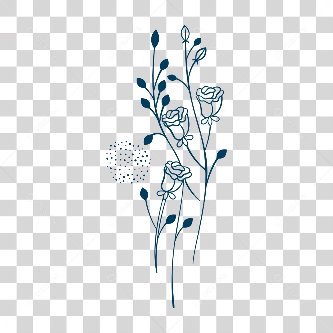 Galhos Plantas Folhas Flores PNG Transparente