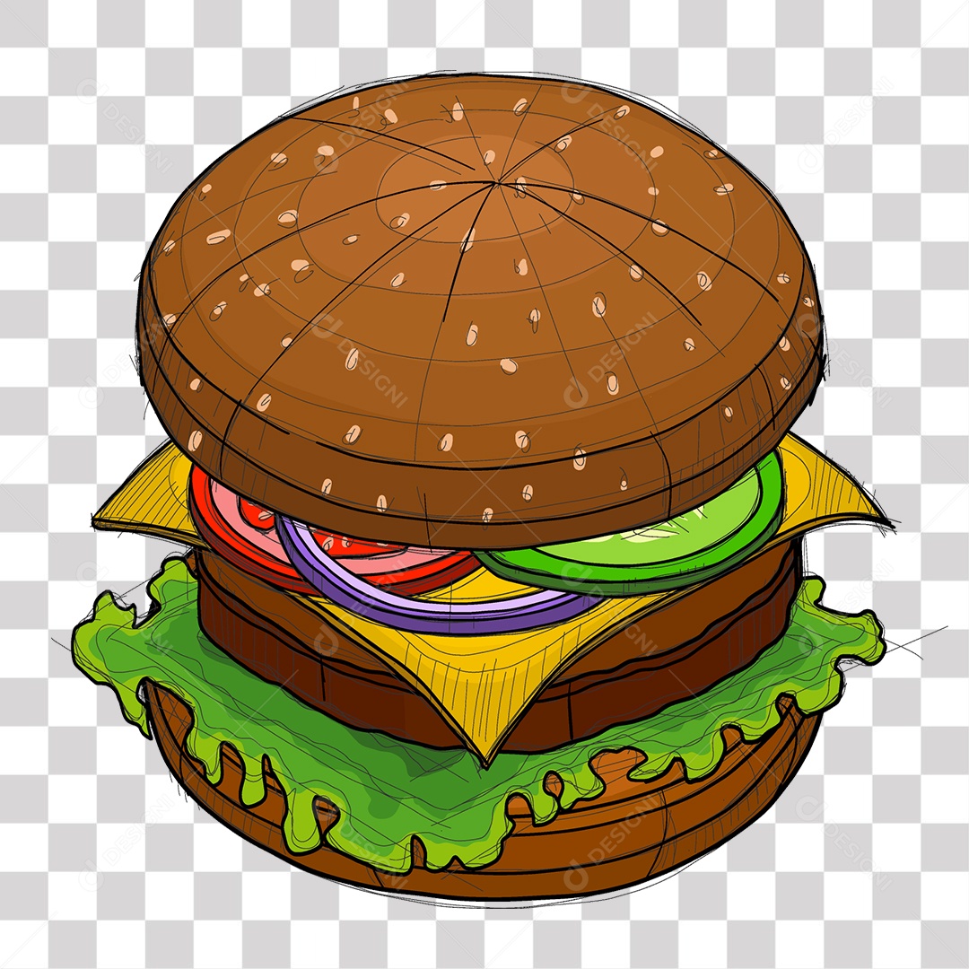 Hambúrguer Delicioso PNG Transparente
