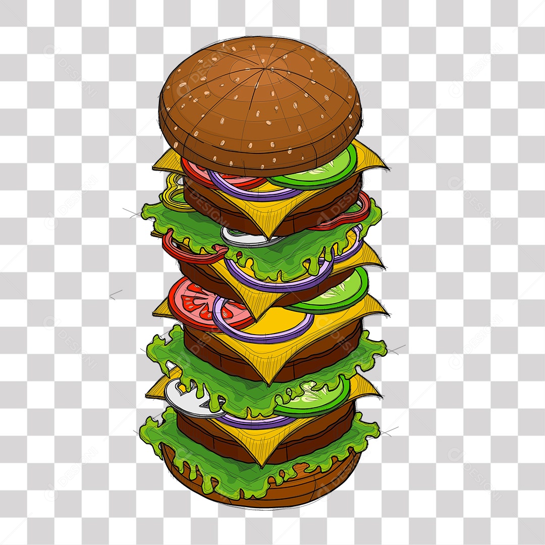 Hambúrguer Delicioso PNG Transparente