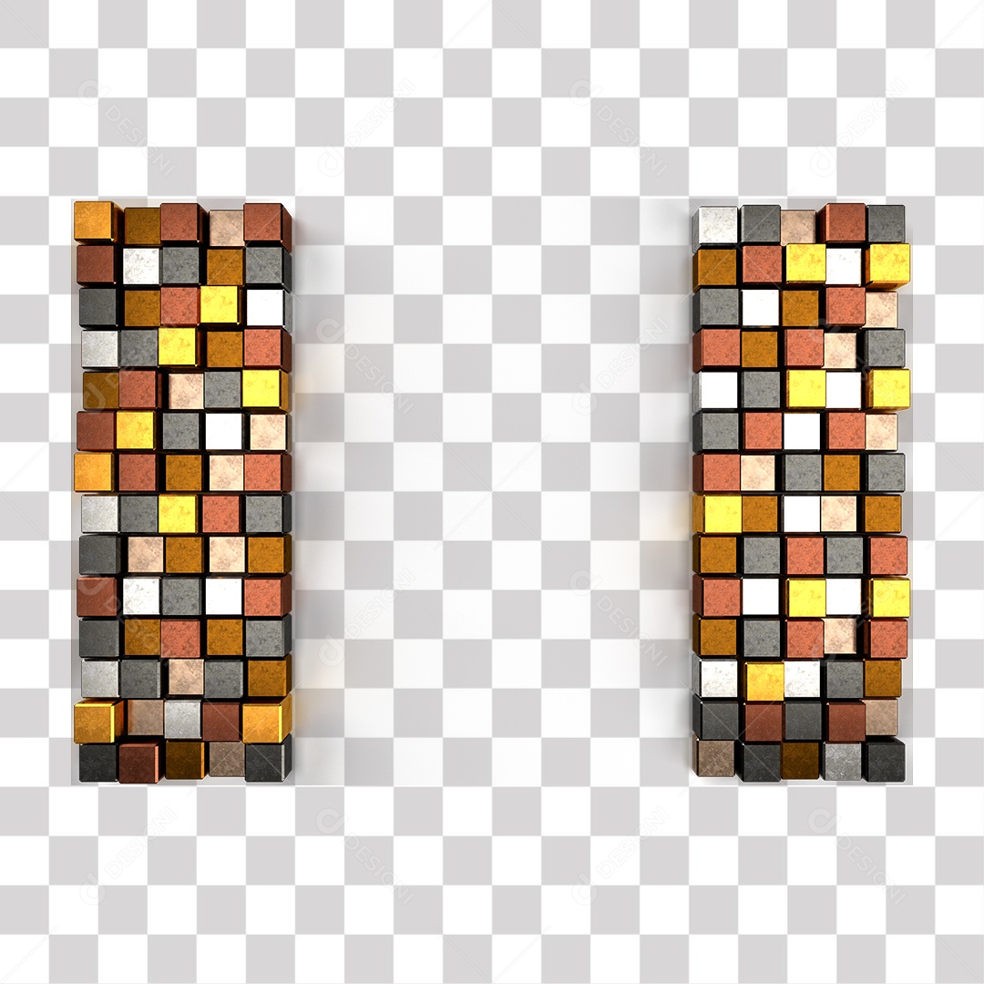 Cubos Metal PNG Transparente