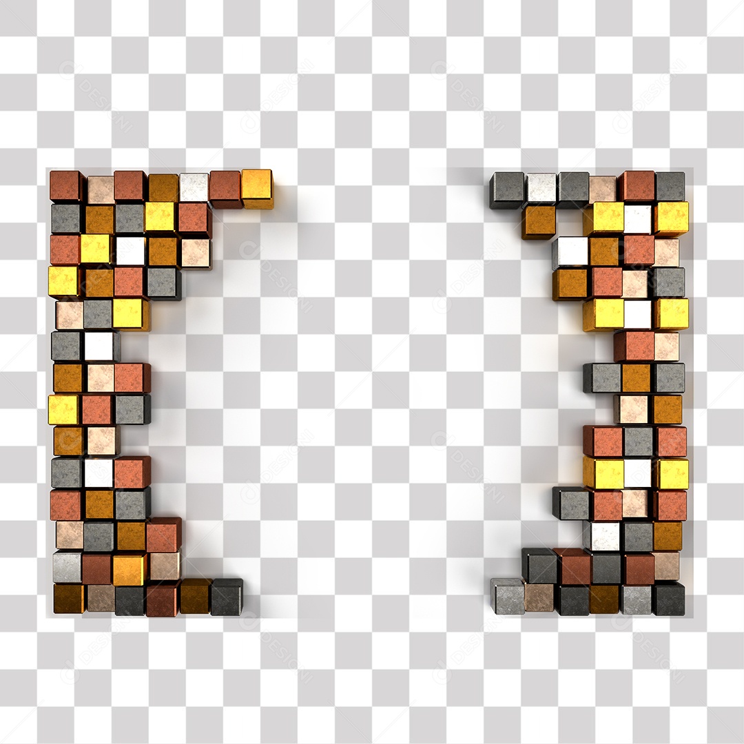 Cubos Metal PNG Transparente