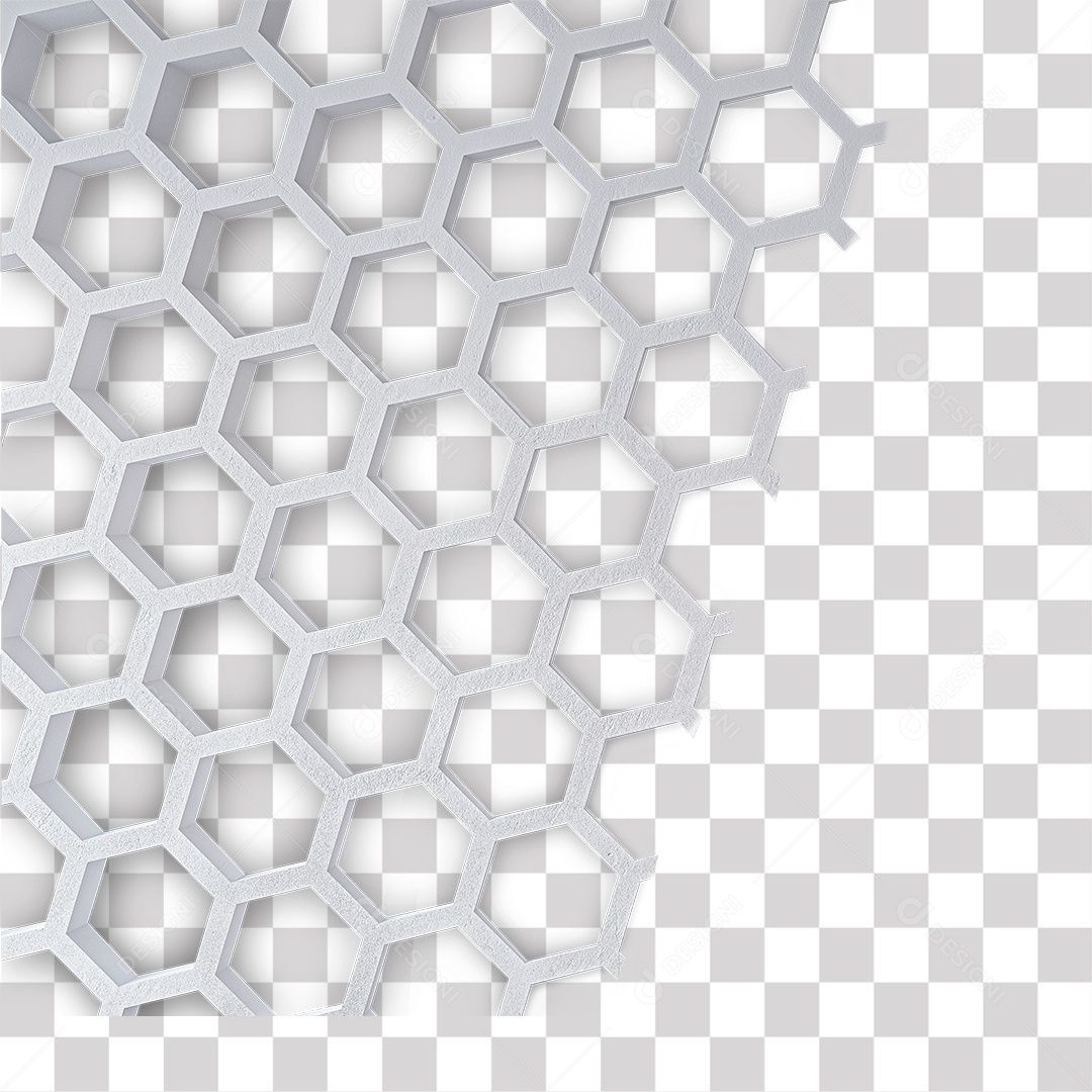 Parede Hexágonos 3D PNG Transparente