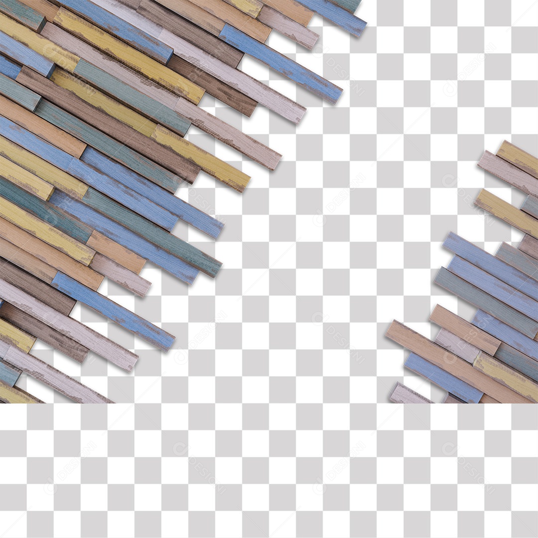 Parede de Moldura de Madeira Colorida PNG Transparente