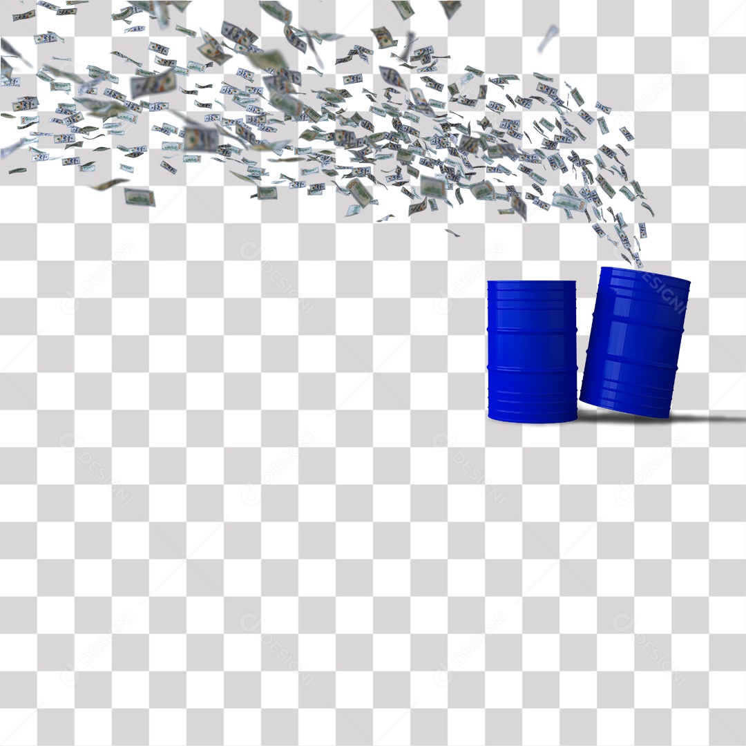 Dinheiro Voando Tambores Azul PNG Transparente