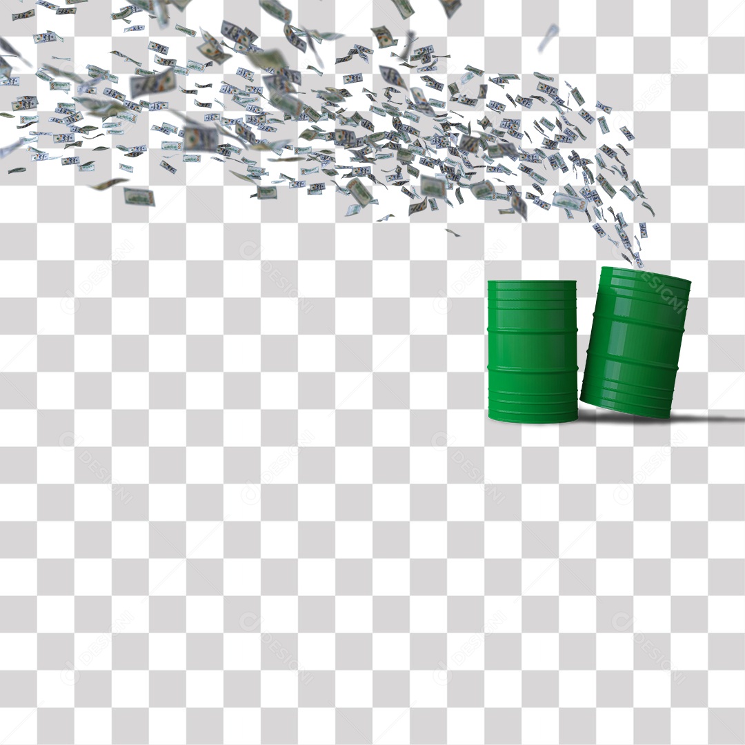 Dinheiro Voando Tambores Verde PNG Transparente