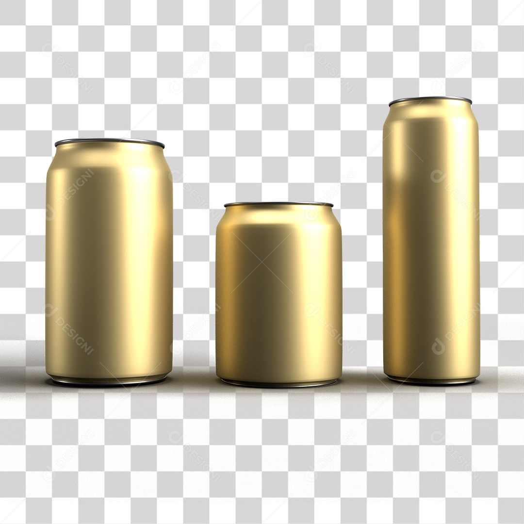 Lata de alumínio Dourado PNG Transparente