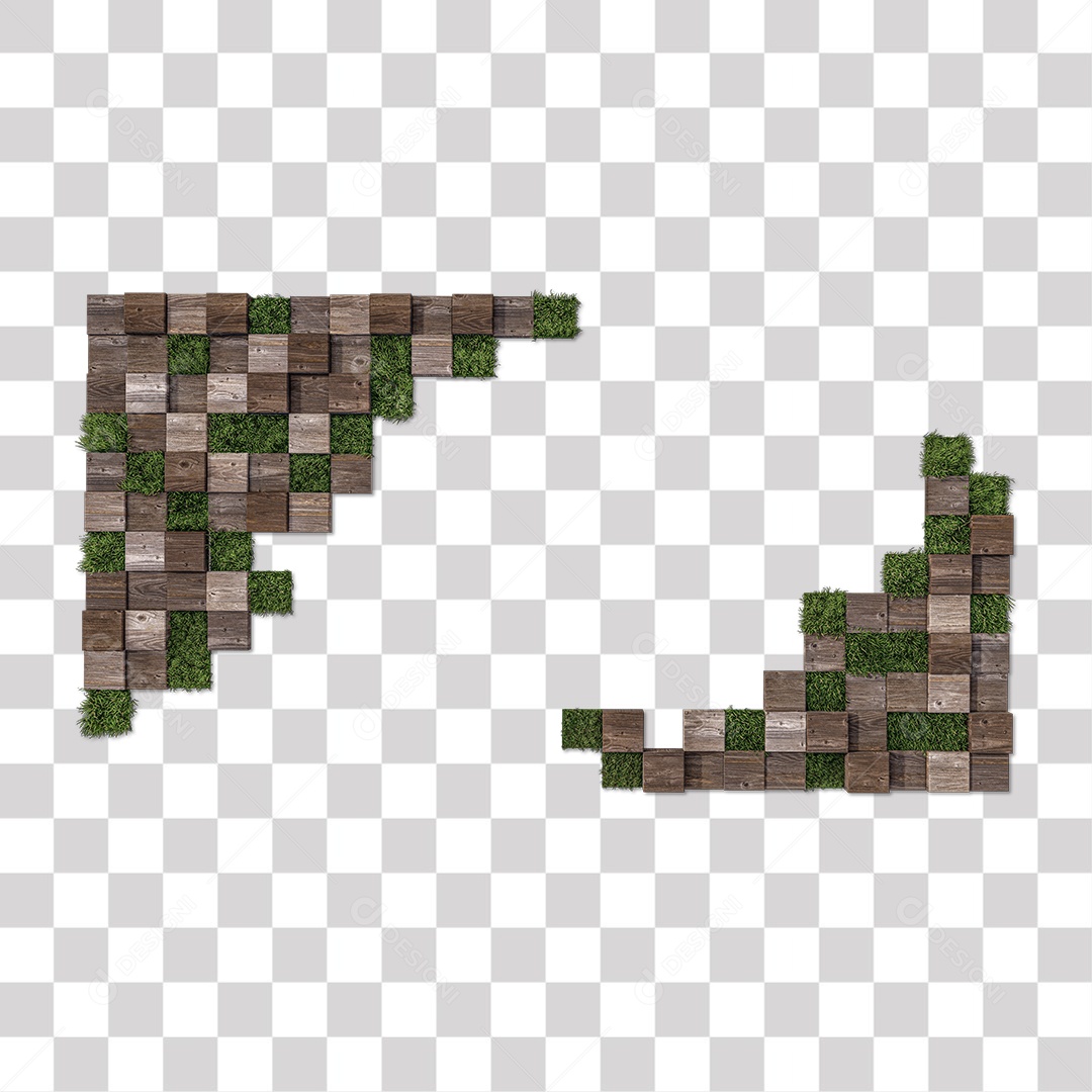 Grama Verde com Madeira PNG Transparente