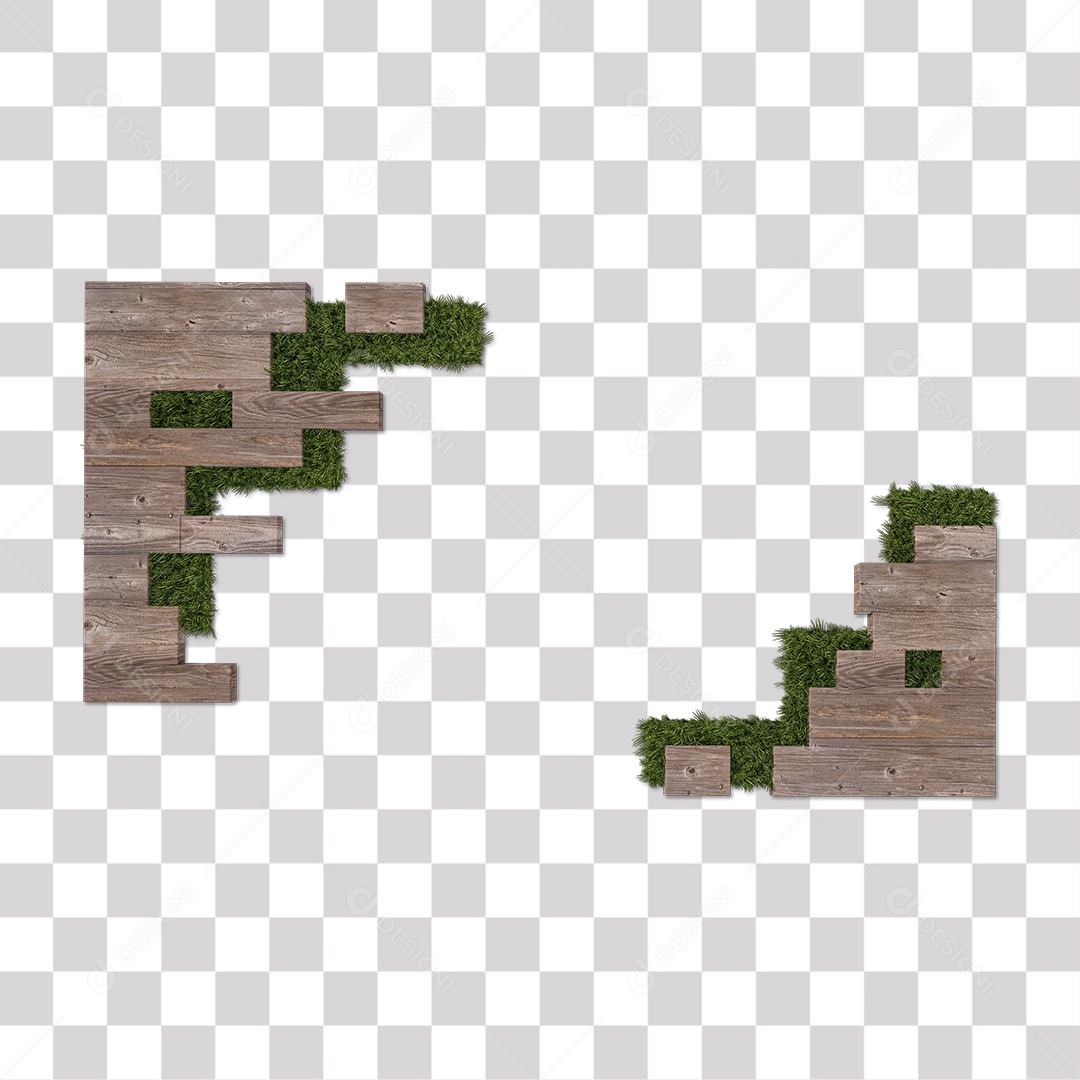 Grama Verde com Madeira PNG Transparente