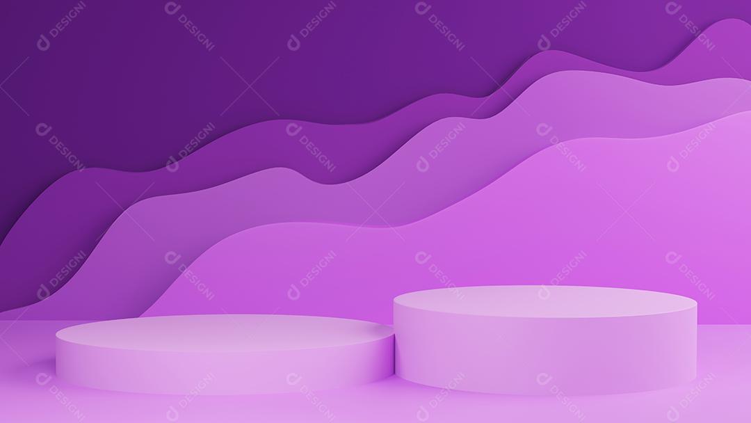 Pódio de exibição de produtos 3D roxo