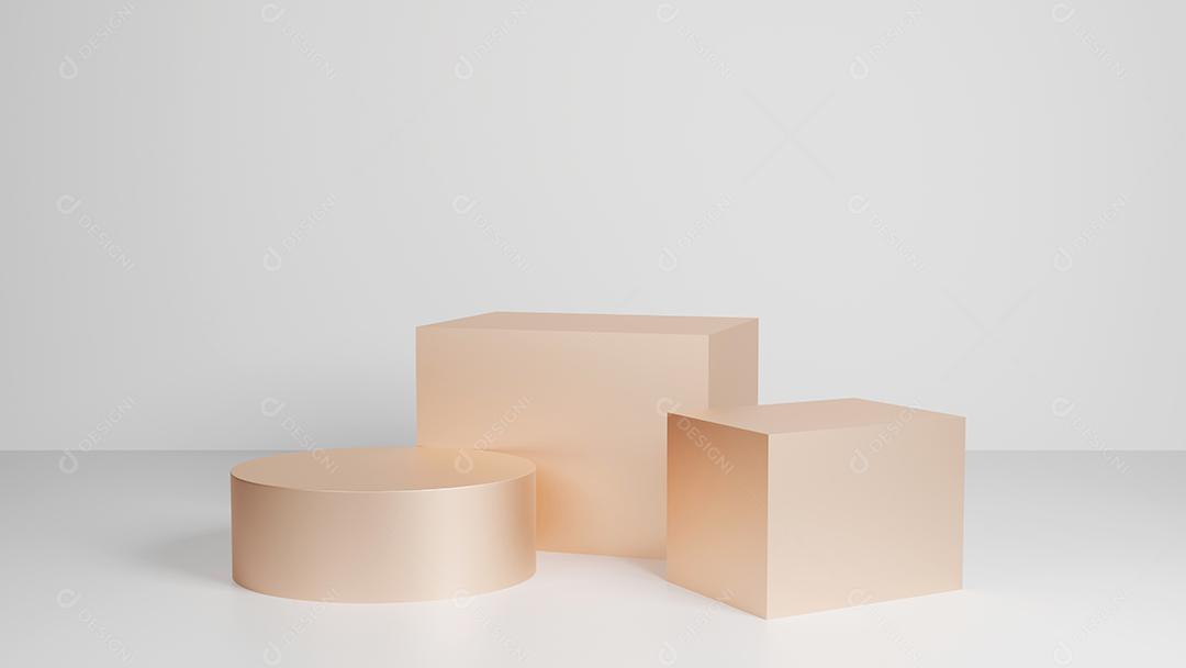 Pódio de exibição de produto 3D Rose Gold Square