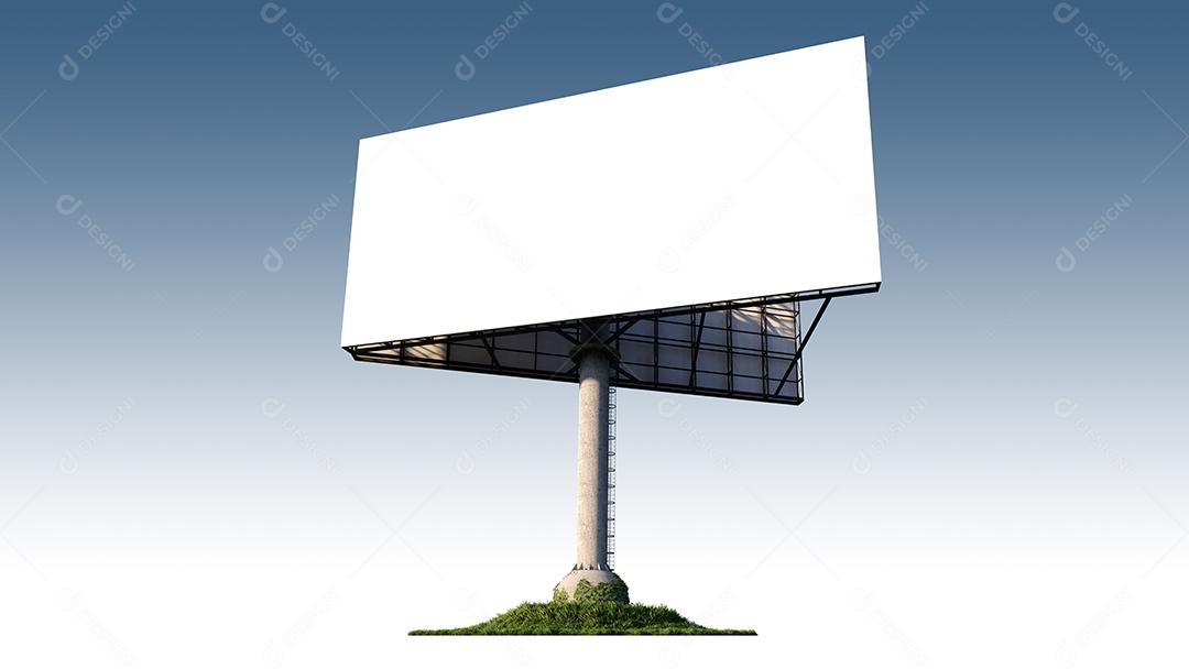 Imagem de maquete do outdoor autônomo de renderização 3d. Céu de maquete e background.Scene criador.