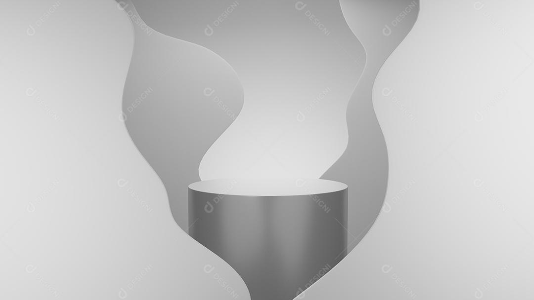 Exibição de produto de fundo ondulado branco cinza 3D