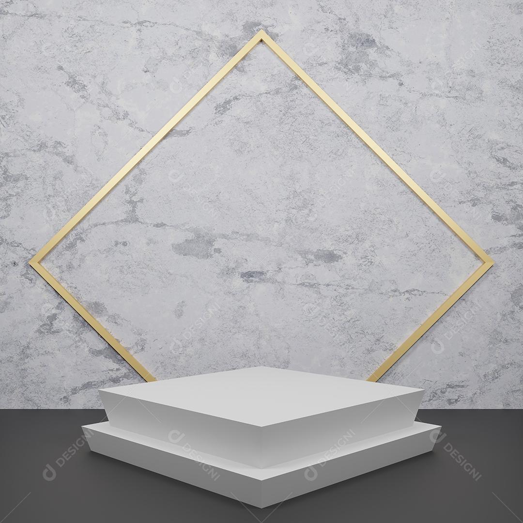 Exibição de produtos cosméticos em mármore branco 3D