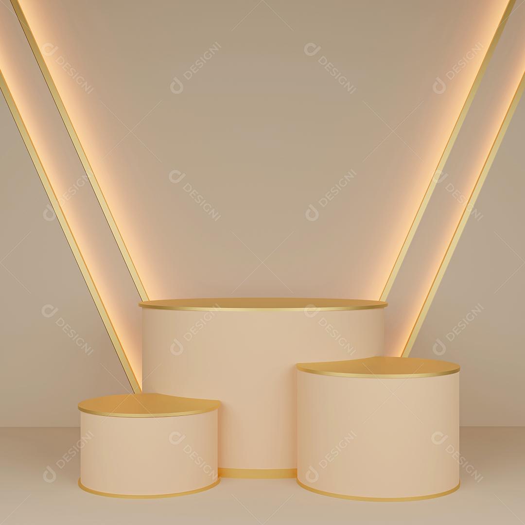 Pódio de exibição de produtos cosméticos luxuosos 3D