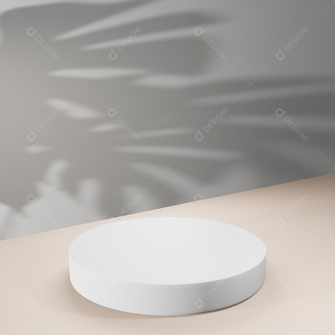 3D Render Display Podium com Monsterra Shadow Grey