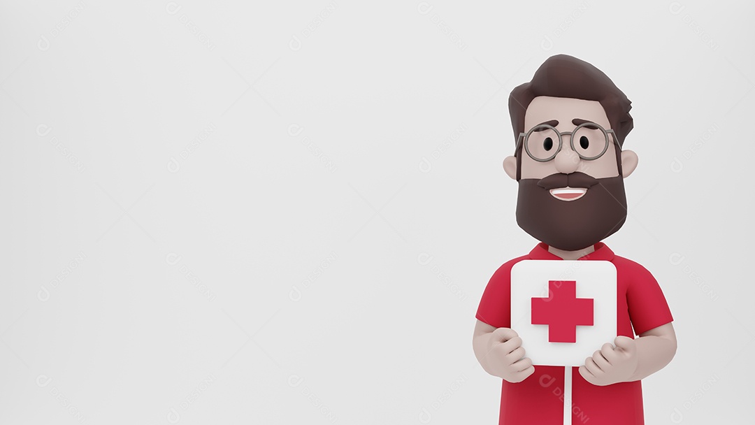 Cuidados de Saúde do Dia da Cruz Vermelha 3D para Doação de Sangue