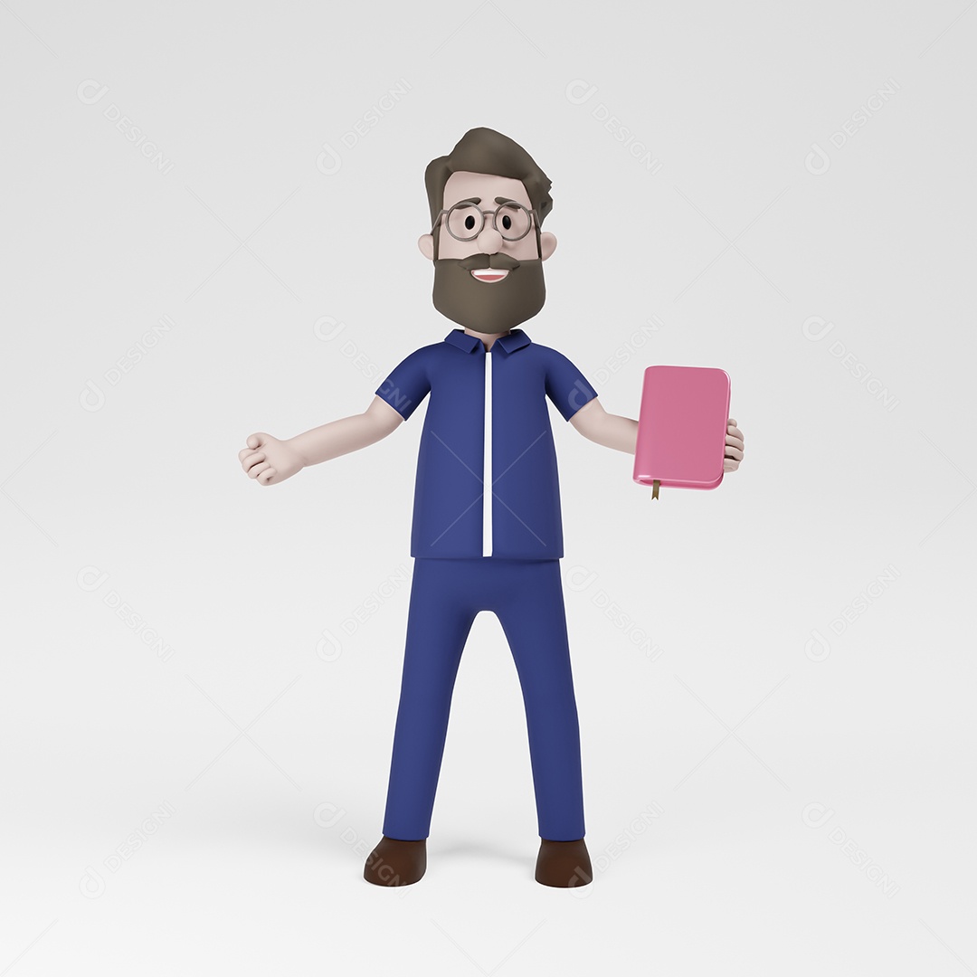 Apresentação feliz da solução do homem 3D