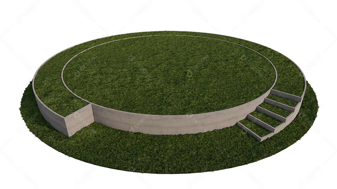 Imagem do palco no campo de gramíneas. Criador de cenas.