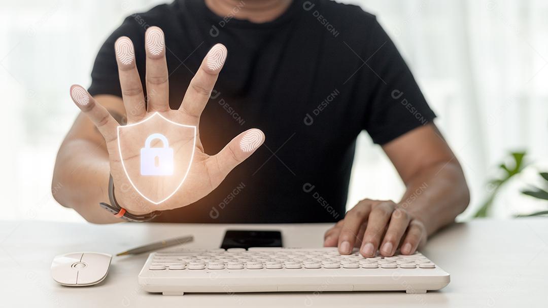 Conceito de segurança cibernética, segurança da informação e criptografia