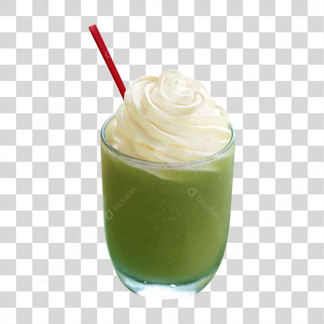 Copo de Vitamina com Chantily PNG Transparente