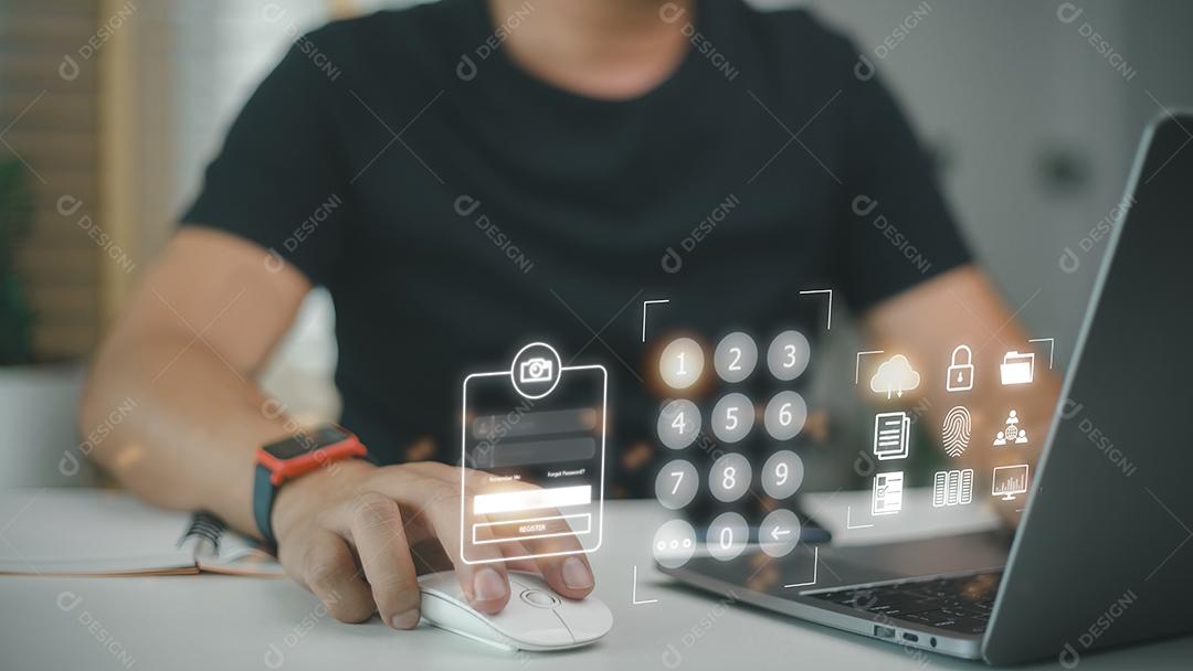 Conceito de segurança cibernética, segurança da informação e criptografia