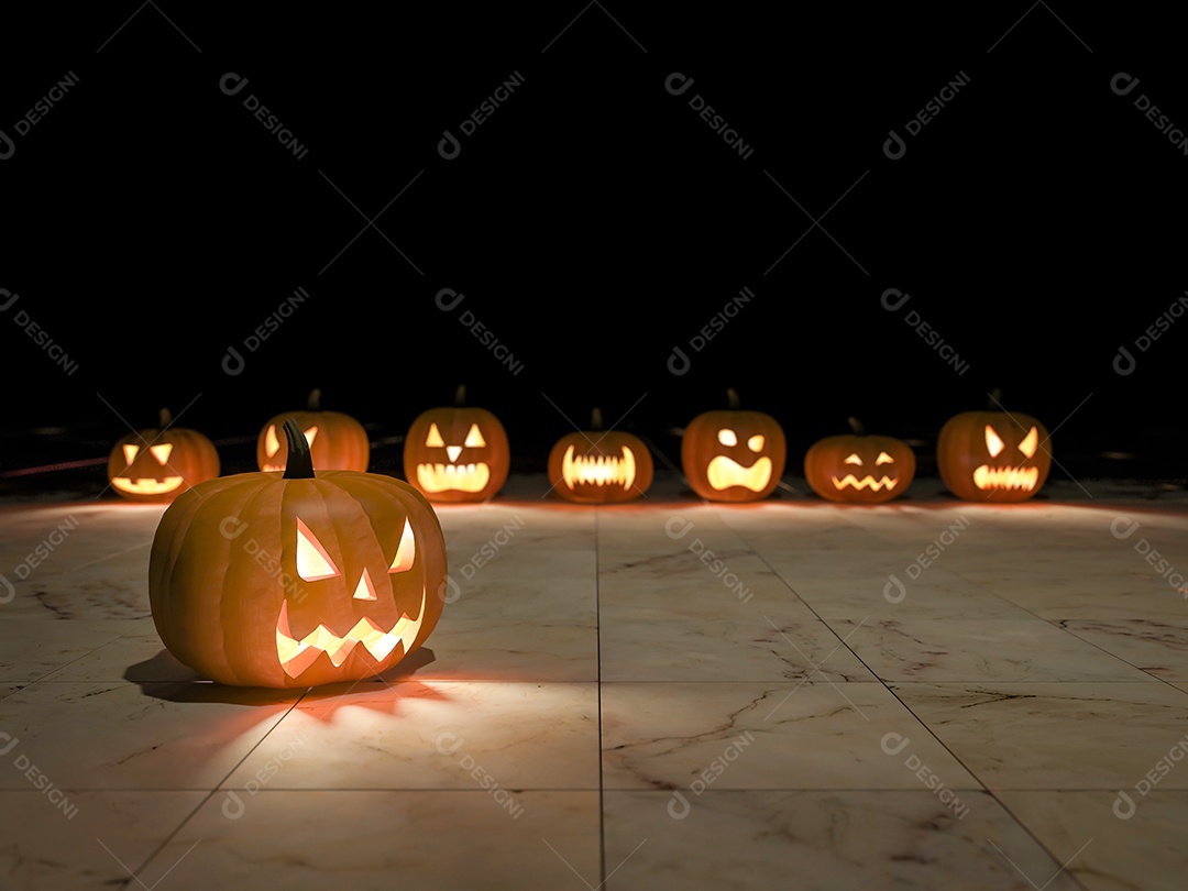 Imagem de cabeças de abóbora, plano de fundo para o dia das bruxas.