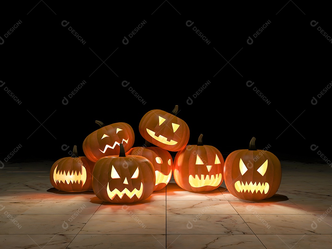 Imagem de cabeças de abóbora, plano de fundo para o dia das bruxas.