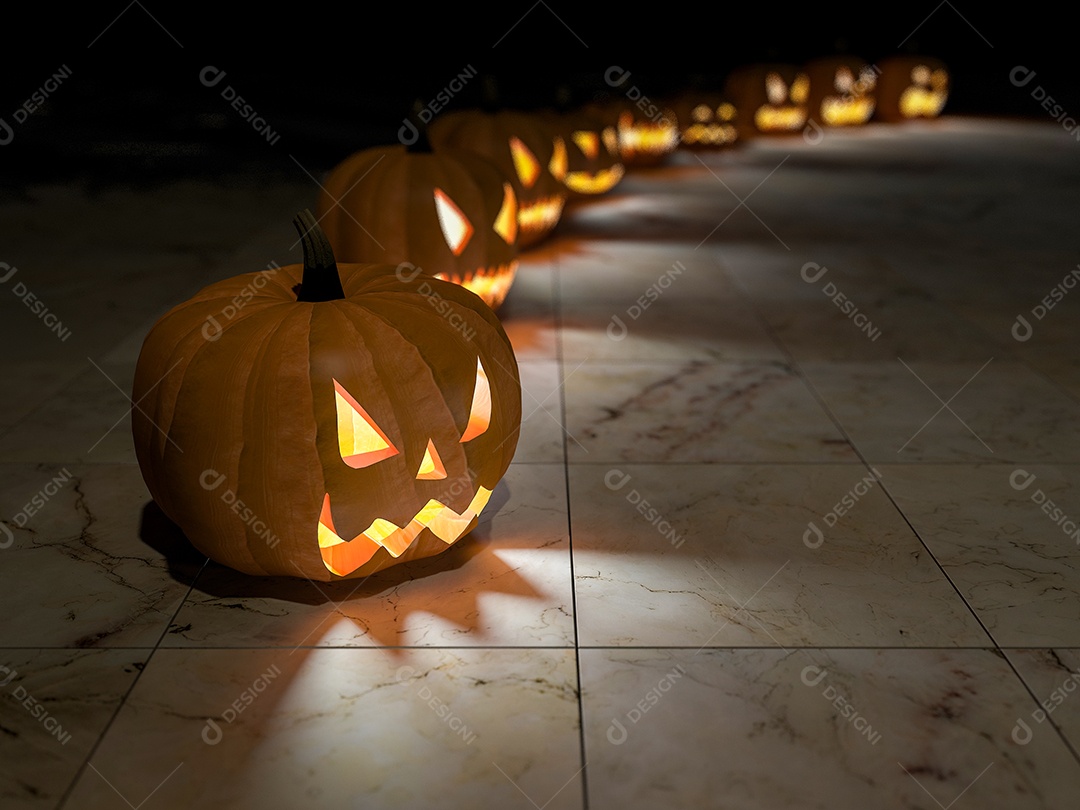 Imagem de cabeças de abóbora, plano de fundo para o dia das bruxas.