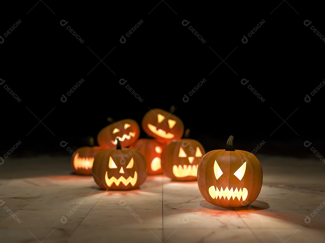 Imagem de cabeças de abóbora, plano de fundo para o dia das bruxas.