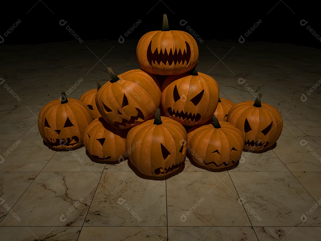 Imagem de cabeças de abóbora, plano de fundo para o dia das bruxas.