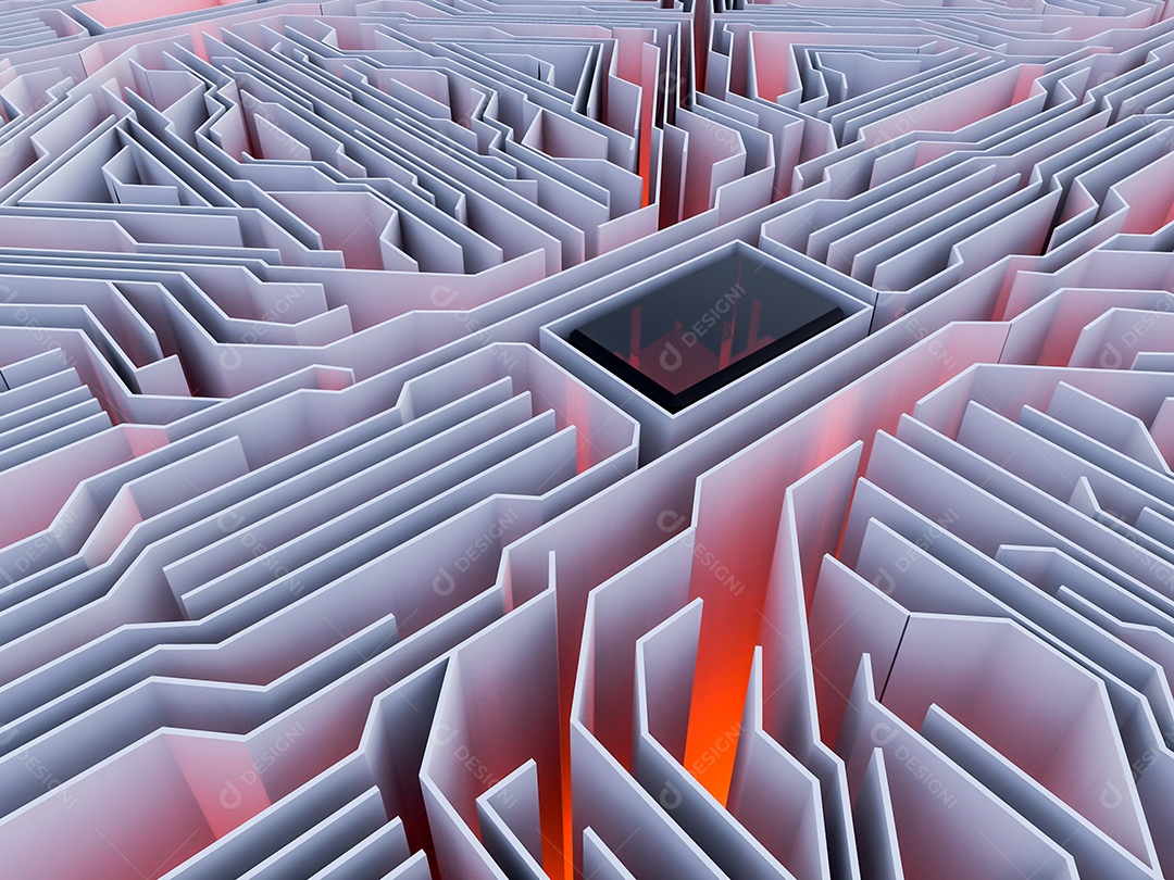 Fundo 3d, abstrato, imagem em perspectiva de placas de circuito para dispositivos eletrônicos que têm luz vermelha de baixo.