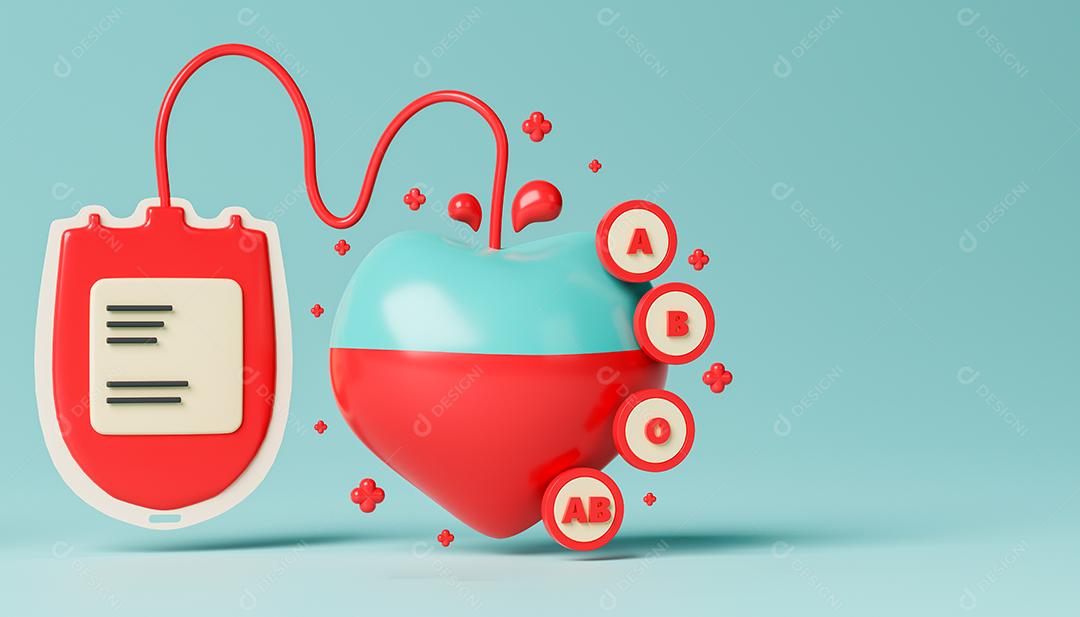 3d renderização com conceito de ilustração de sangue de ilustração para texto ou mensagem.