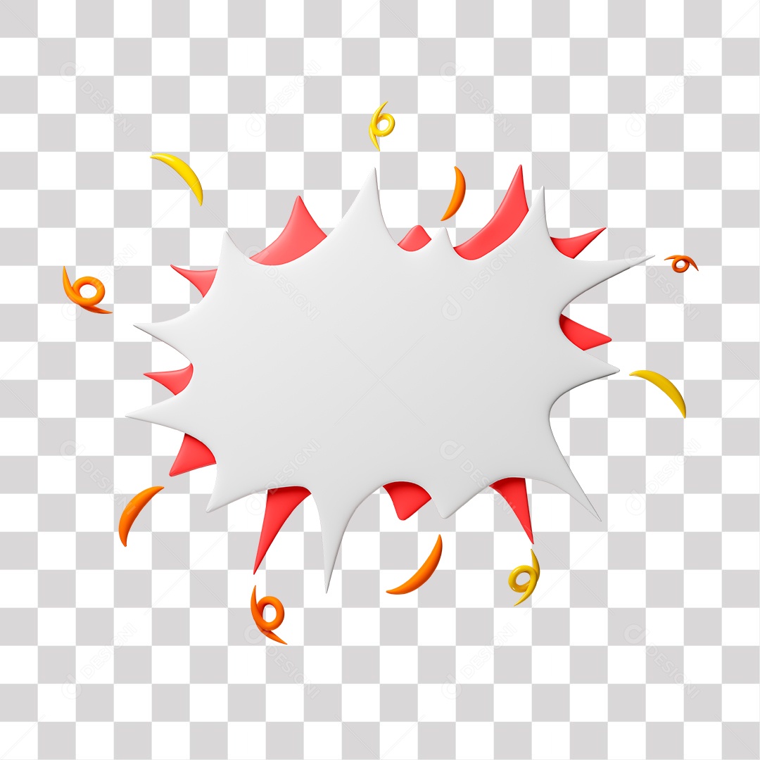 Balão de Pensamento Elemento 3D PNG Transparente