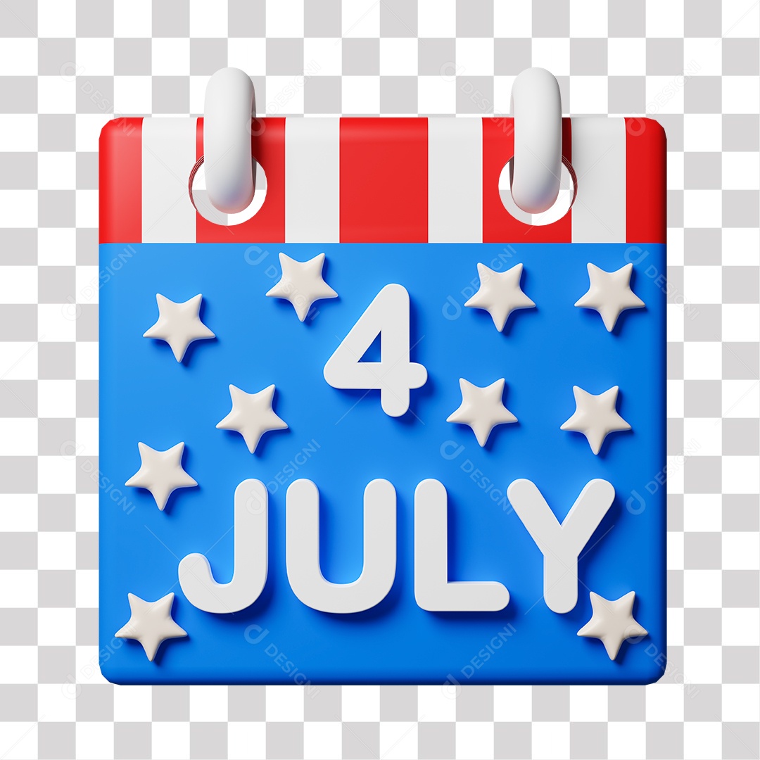 4 de Julho Calendário PNG Transparente