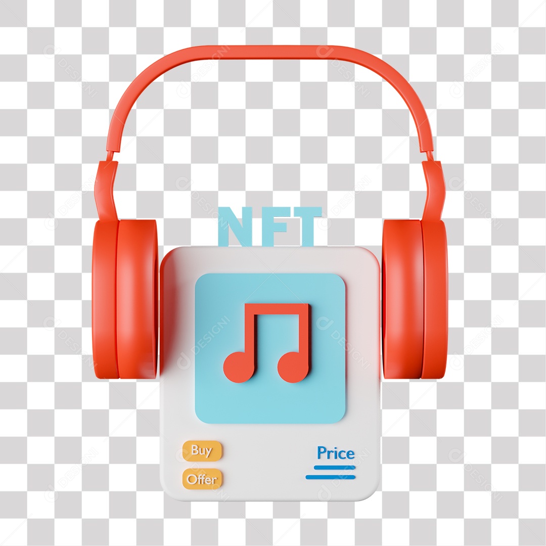 ícone Fone de Ouvido Elemento 3D PNG Transparente