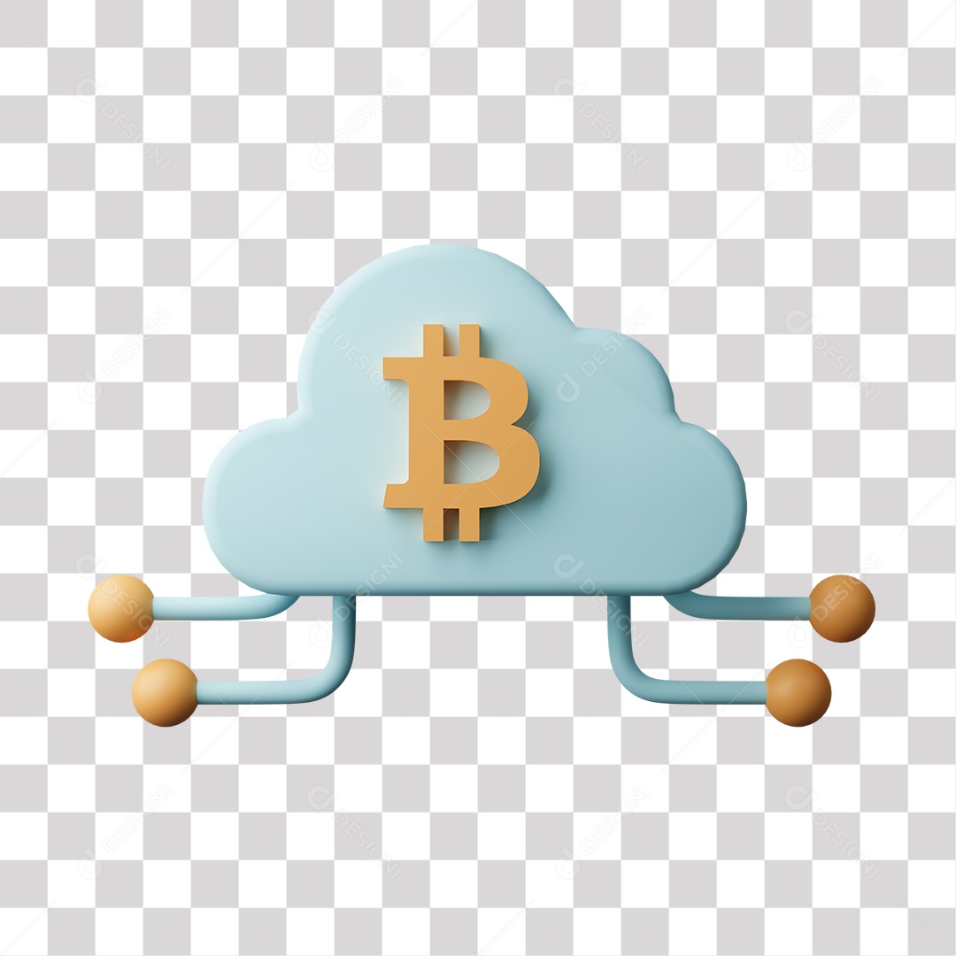 Ícone Nuvem Banco Elemento 3D PNG Transparente