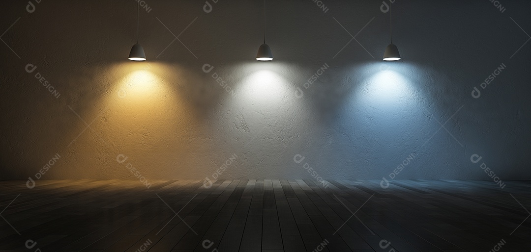 3 lâmpadas penduradas que usam lâmpadas diferentes.