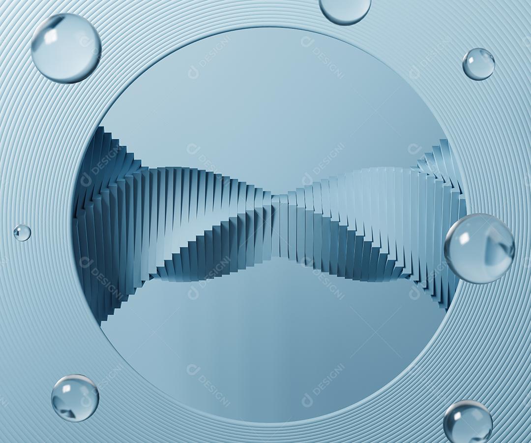 3d renderização abstrato luz azul com forma de espiral.