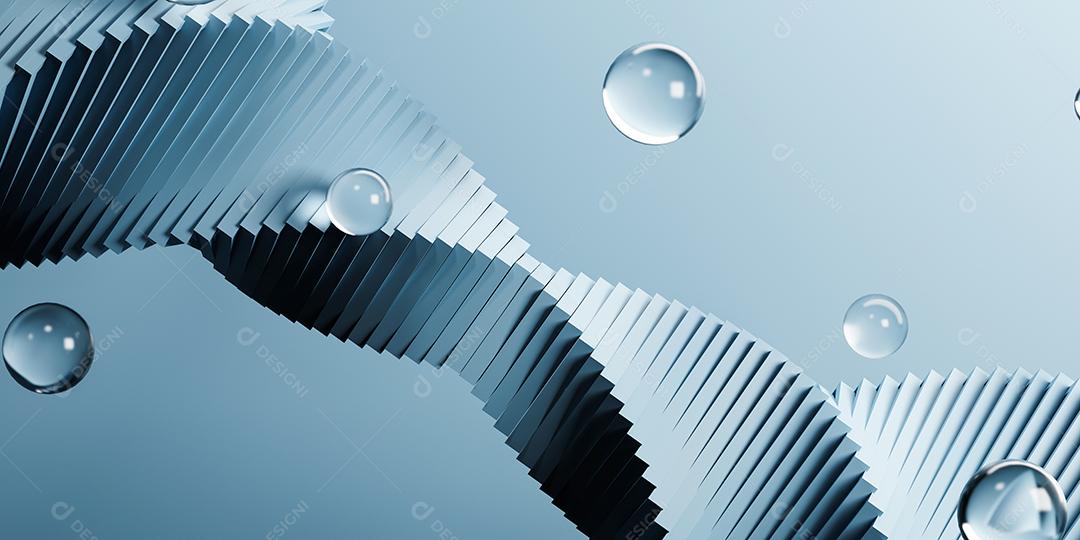 3d renderização abstrato luz azul com forma de espiral.