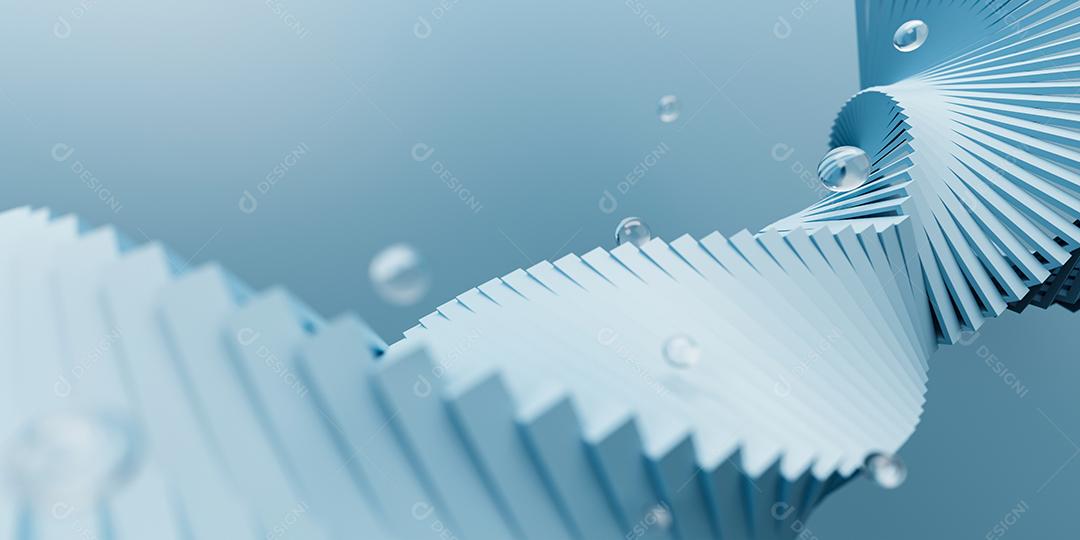 3d renderização abstrato luz azul com forma de espiral.