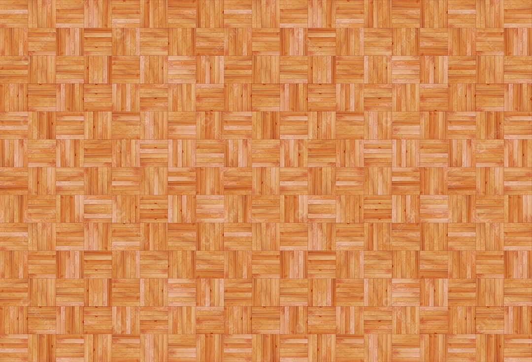 Parede e piso em parquet de padrão de onda de cesta.