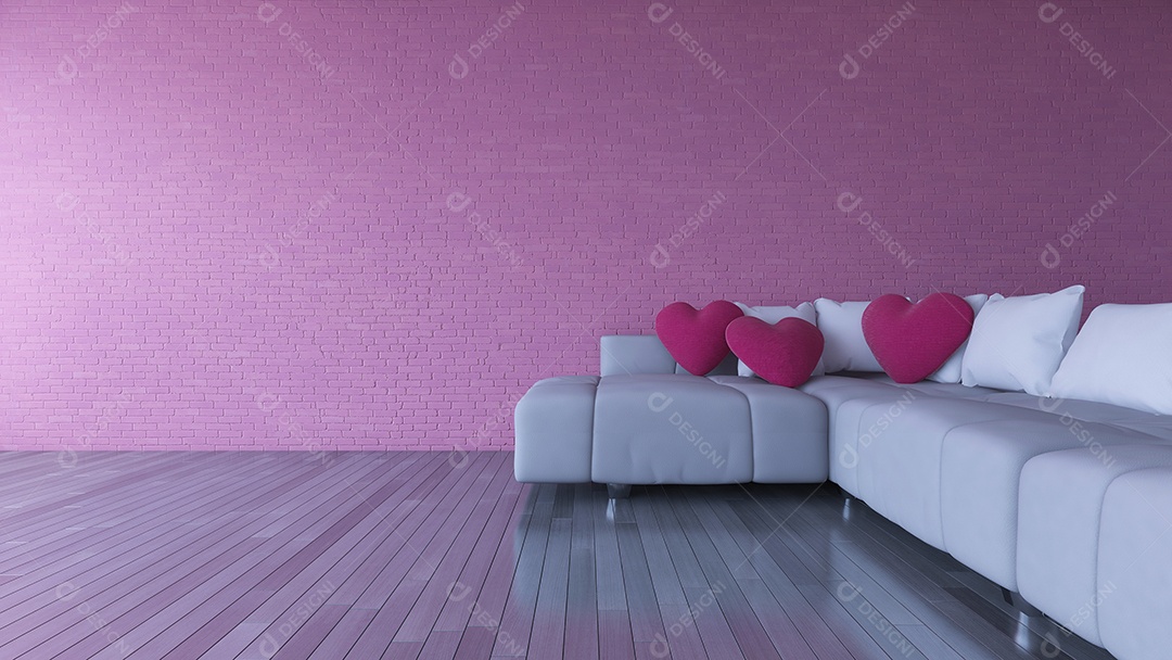 Imagem da representação 3d da sala de estar do projeto interior.