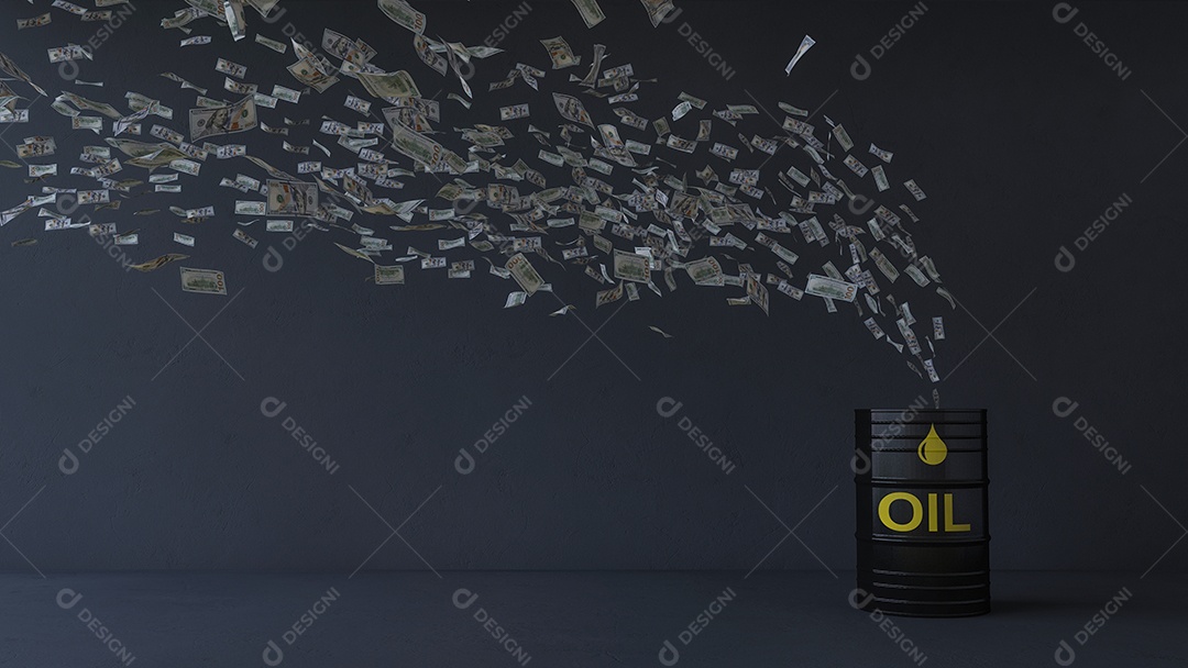3d cédula de 100 dólares voando para o tanque de óleo.