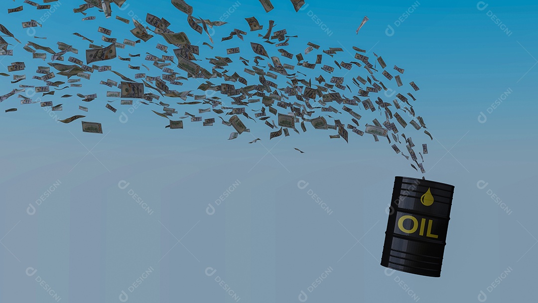 3d cédula de 100 dólares voando para o tanque de óleo.